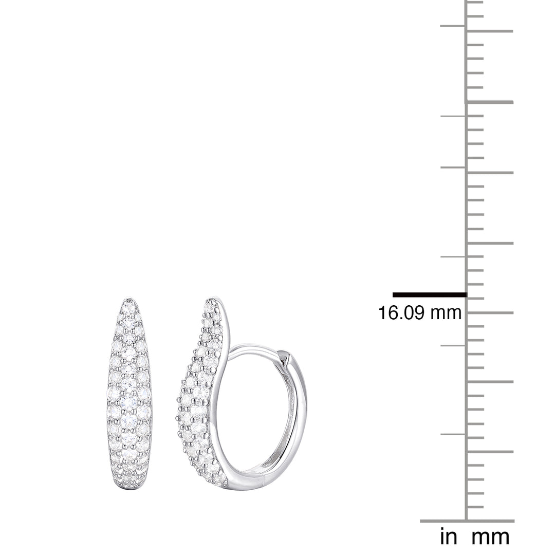 10K White Gold 1/2 ct tw Diamond Pavé Hoop Earring (I-I2)