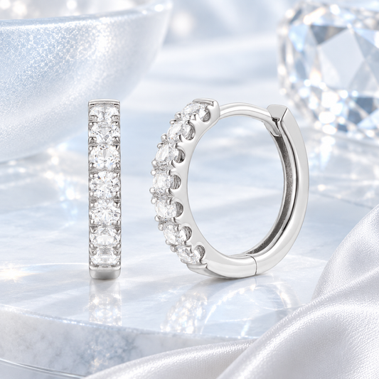10K White Gold 1/3 ct tw Diamond Hoop Earring (I-I2)
