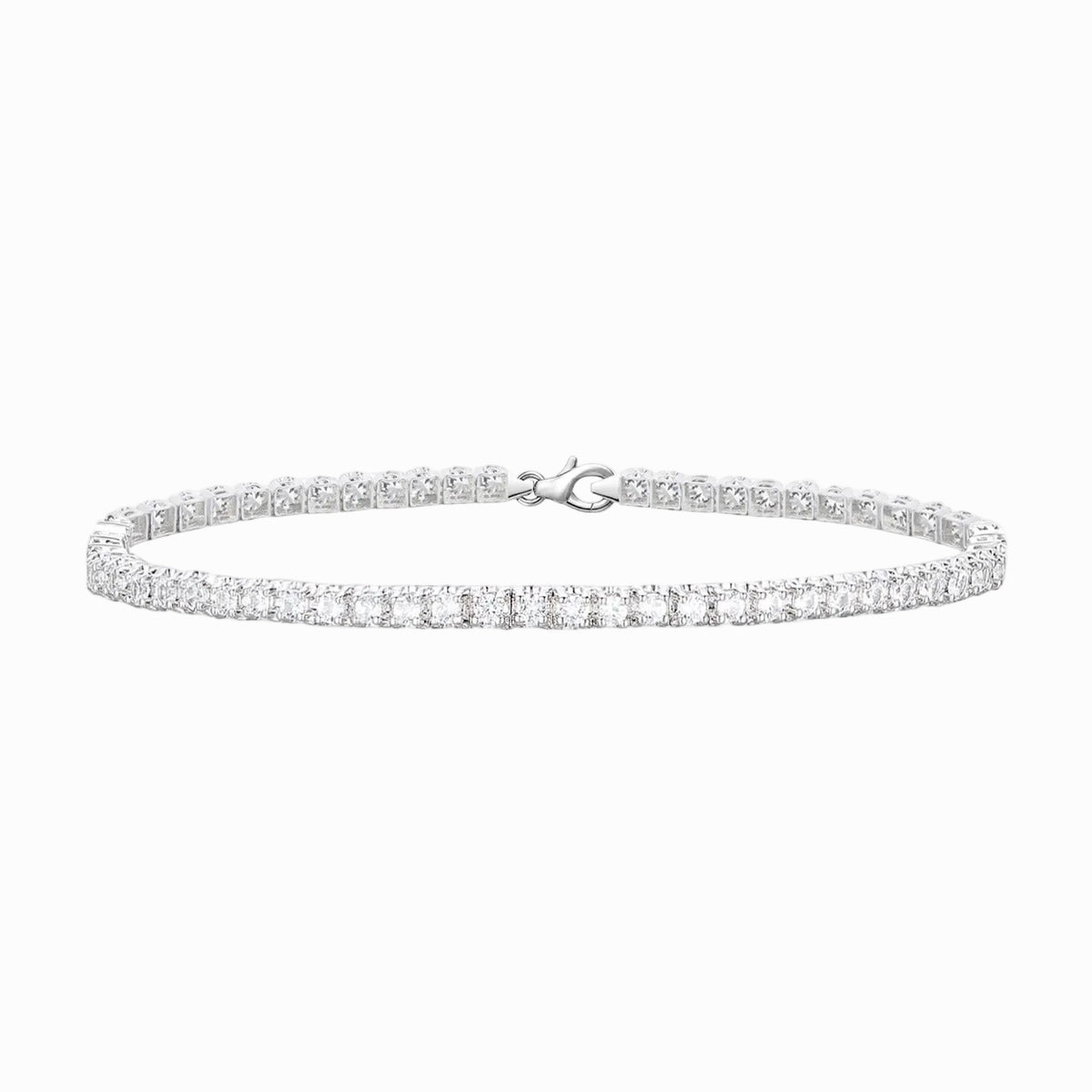 Sterling Silver or 14K Yellow Gold Plated Silver 4 ct tw Lab Grown Diamond Tennis Bracelet