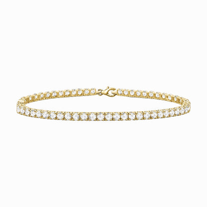 Sterling Silver or 14K Yellow Gold Plated Silver 4 ct tw Lab Grown Diamond Tennis Bracelet