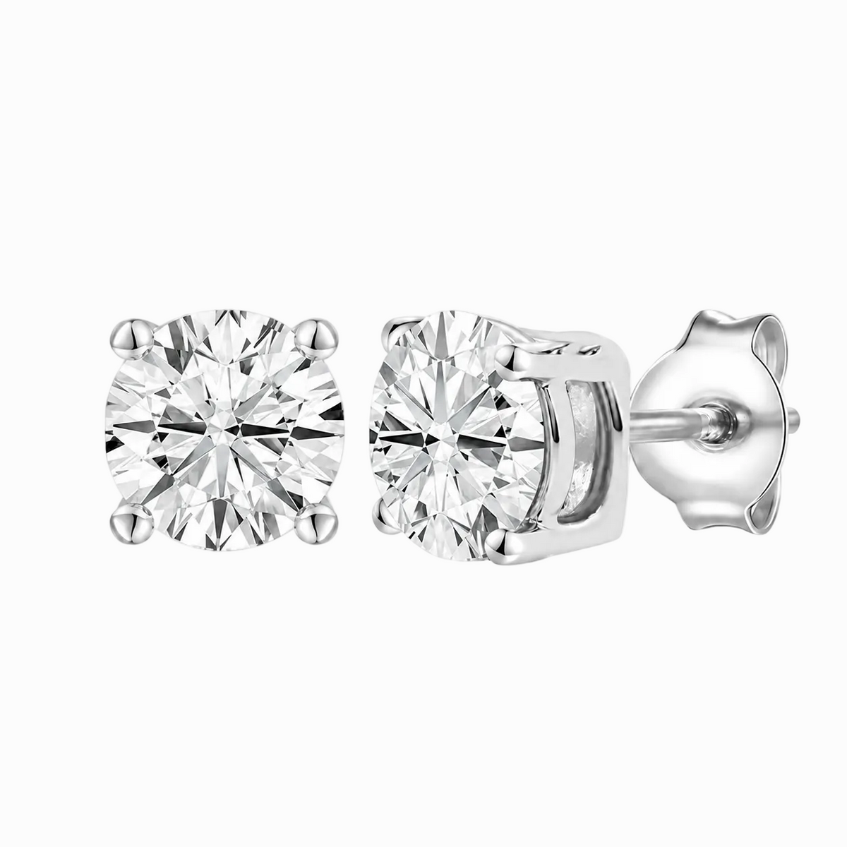 14K Lab Grown Round Solitaire Earrings F-G VS1-VS2