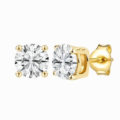 14K Lab Grown Round Solitaire Earrings F-G VS1-VS2