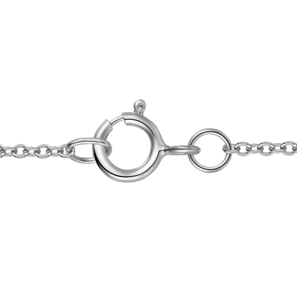 Elegant 10K White Gold Pendant with Genuine Sapphire and Diamonds – 5mm Stone, 18" Rope Chain