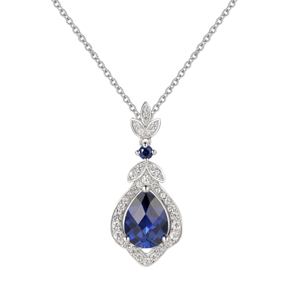Sterling Silver Gemstone Pear Drop Pendant