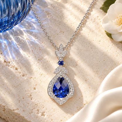 Sterling Silver Gemstone Pear Drop Pendant