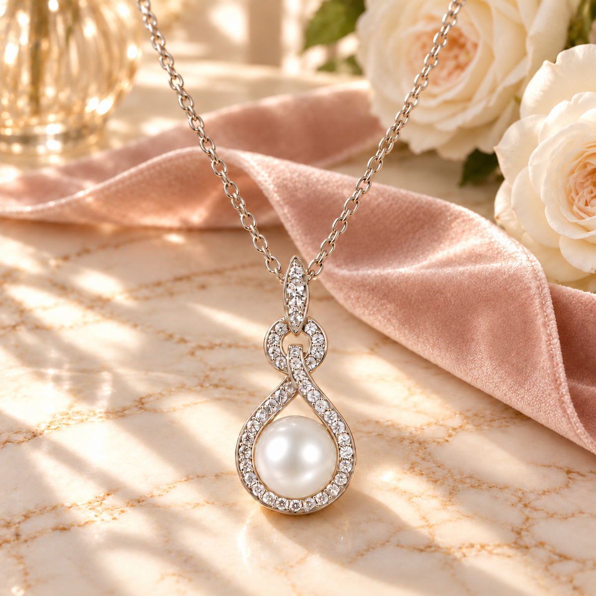 Sterling Silver Cultured Freshwater Pearl Drop Pendant - view 2