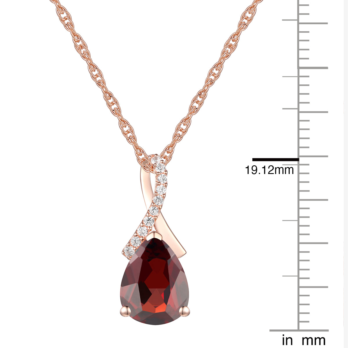 Elegant Birthstone Necklace – Available in Various Gemstones – Stunning 14K Rose or yellow Gold-Plated Sterling Silver Pendant featuring a 9x7mm Center Stone Accented with Created White Sapphires