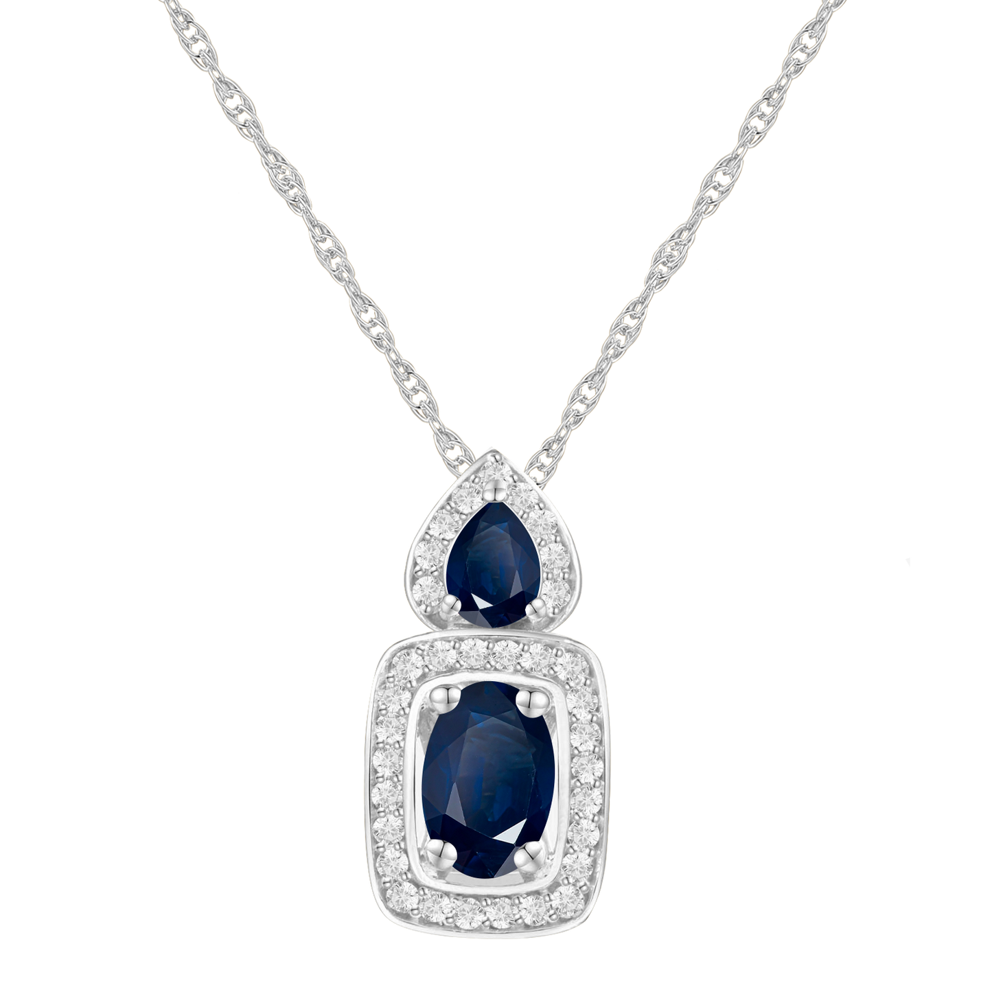 Elegant 10k Yellow Gold Pendant Necklace with Genuine Emeralds and Diamonds 1/8 ct tw