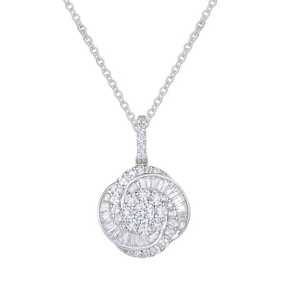 Sterling Silver 1/2 ct tw Diamond Knot Pendant with 18" Chain (I-I2)