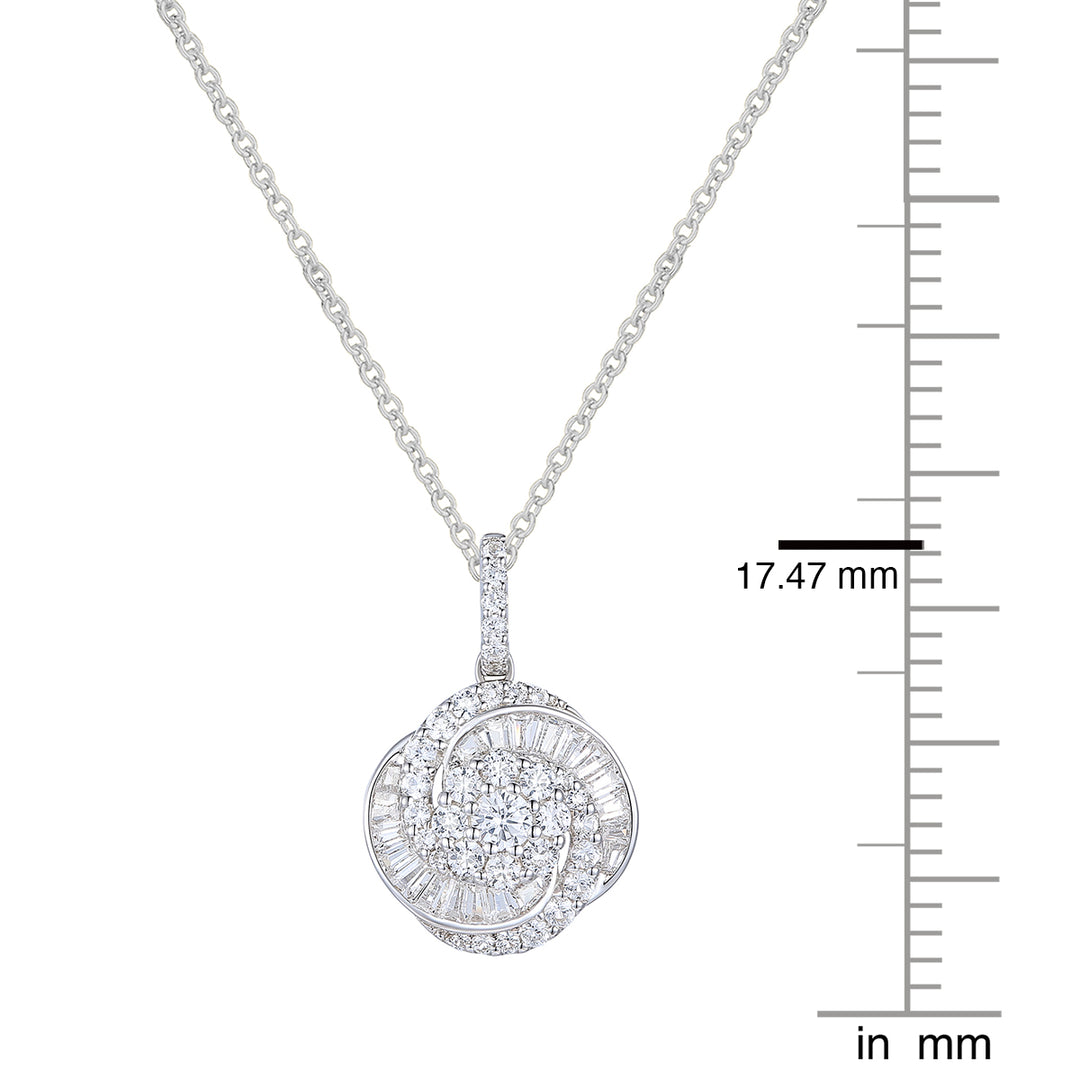 Sterling Silver 1/2 ct tw Diamond Knot Pendant with 18" Chain (I-I2)