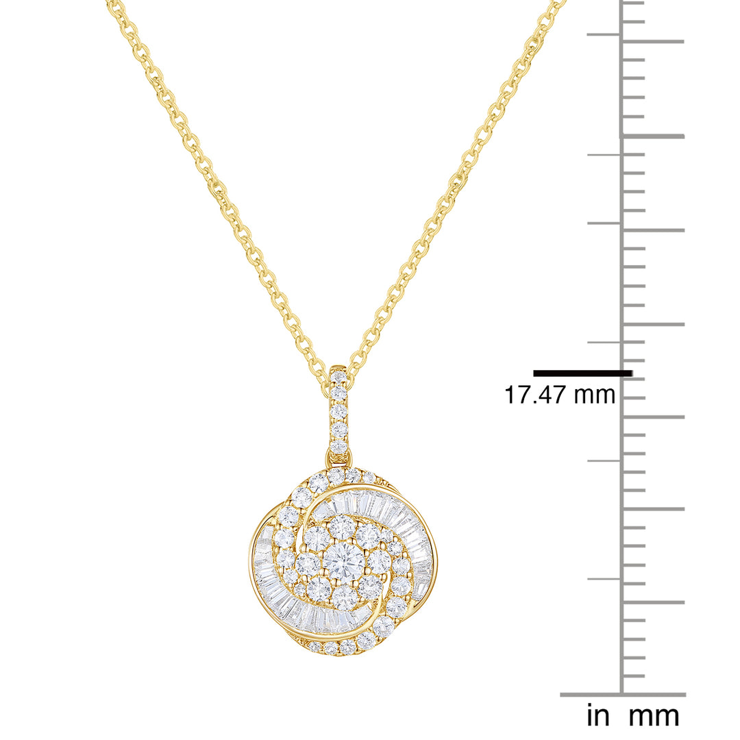 14K Yellow Gold over Sterling Silver 1/2 ct tw Diamond Knot Pendant with 18" Chain (I-I2)