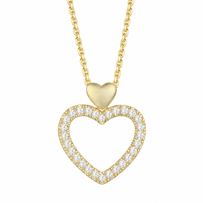 Sterling Silver Open Heart Lab Grown Diamond Necklace 1/5 CTTW F-G / VS1 - VS2