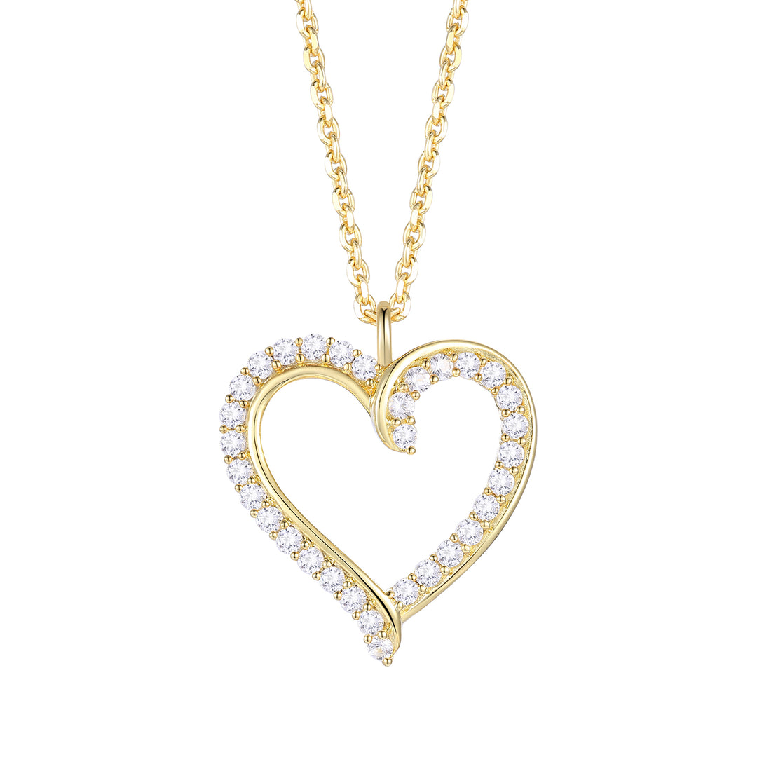 10K Gold and Diamond Heart Pendant 1/3 CTTW F - G / VS1 - VS2