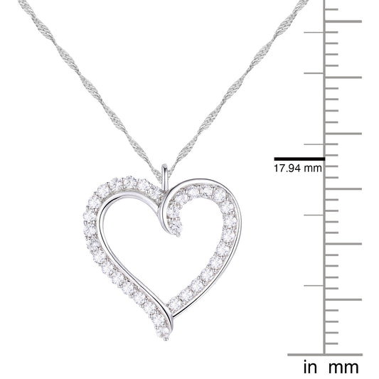 10K White and Yellow Gold 1/3 CTTW lab grownDiamond F - G / VS1 - VS2 Solitaire Heart Shape Necklace