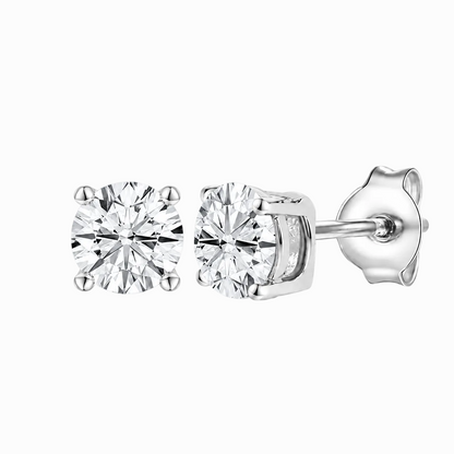 14K Lab Grown Round Solitaire Earrings F-G VS1-VS2