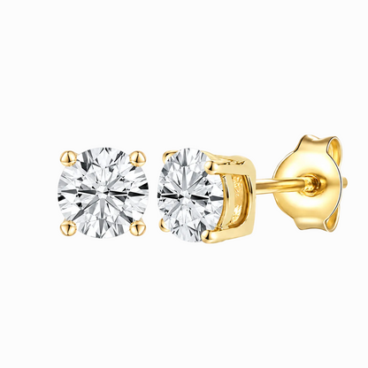 14K Lab Grown Round Solitaire Earrings F-G VS1-VS2