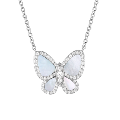 Sterling Silver Mother of Pearl Butterfly Pendant