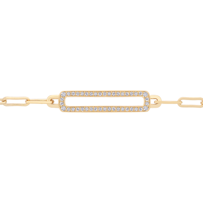 14K Yellow Gold Over Silver 1/5 ct tw Diamond Paperclip Chain Necklace 17"
