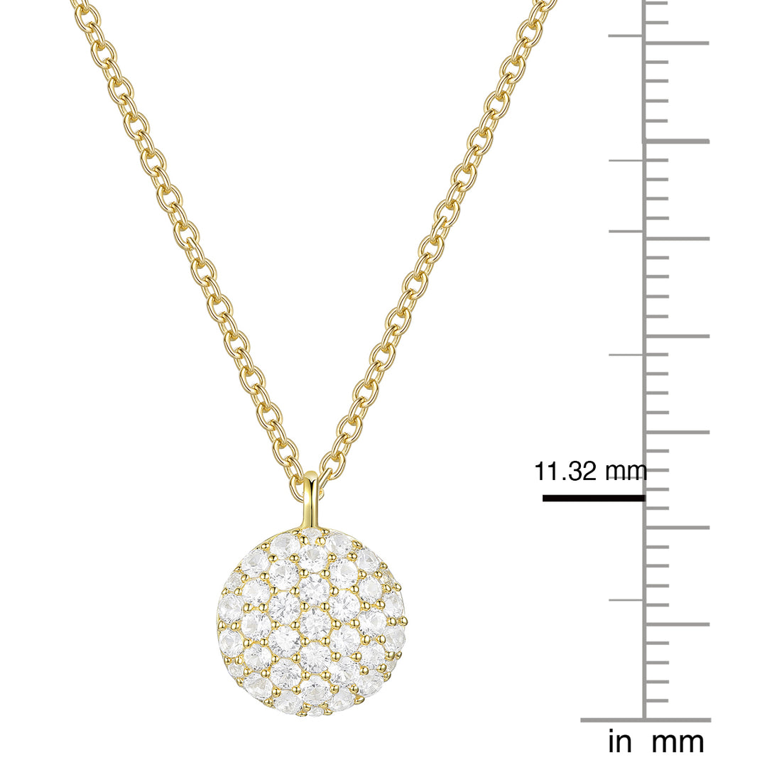 14K Yellow Gold over Sterling Silver 1/2 ct tw Diamond Round Shape Pavé Pendant with 18" Chain (I-I2)