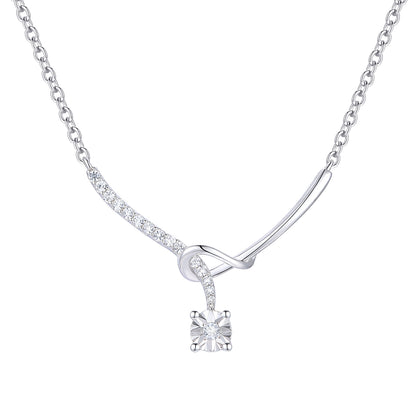 Sterling Silver 3/8 ct tw Diamond Station Necklace 18" (I-I2)