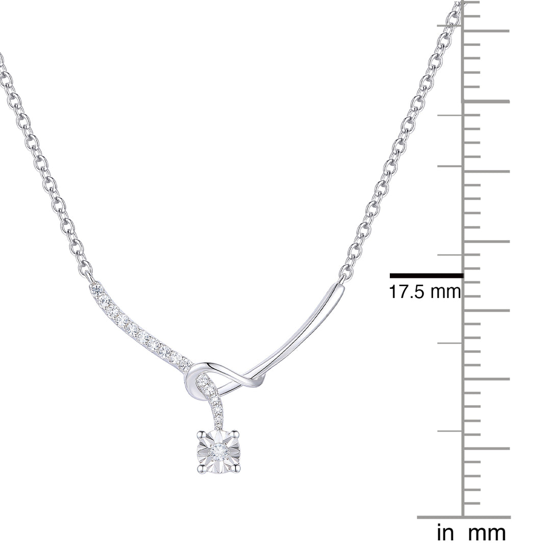 Sterling Silver 3/8 ct tw Diamond Station Necklace 18" (I-I2)