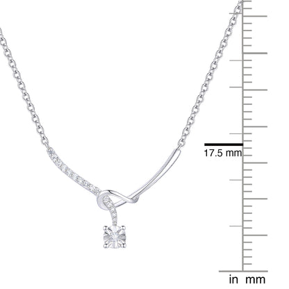Sterling Silver 3/8 ct tw Diamond Station Necklace 18" (I-I2)
