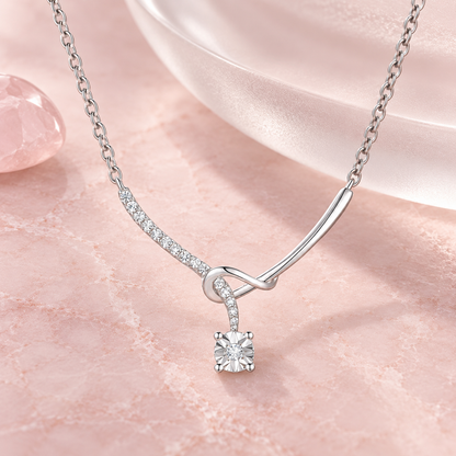 Sterling Silver 3/8 ct tw Diamond Station Necklace 18" (I-I2)
