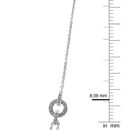 Sterling Silver 1/3 ct tw Diamond Double Row Miracle Plate Necklace 18" (I-I2)
