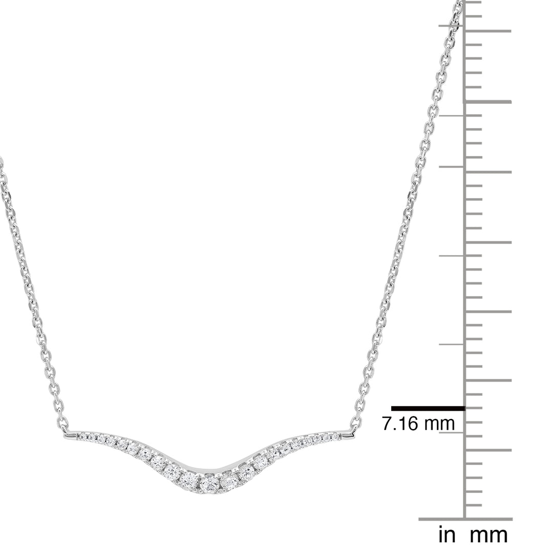 Sterling Silver 1/4 ct tw Diamond Wave Station Necklace 18" (I-I2)