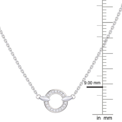 Sterling Silver 1/4 ct tw Diamond Circle Station Necklace 17" (I-I2)