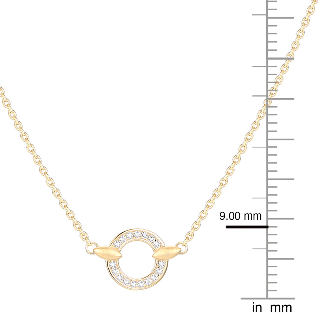 14K Yellow Gold over Sterling Silver 1/4 ct tw Diamond Circle Station Necklace 17" (I-I2)