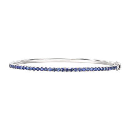 Sterling Silver Lab Created Blue Sapphire Bangle