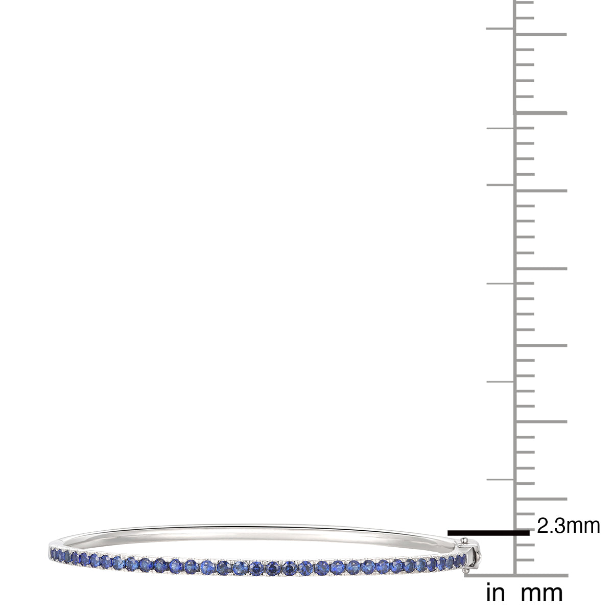 Sterling Silver Lab Created Blue Sapphire Bangle