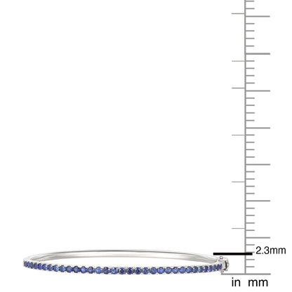 Sterling Silver Lab Created Blue Sapphire Bangle