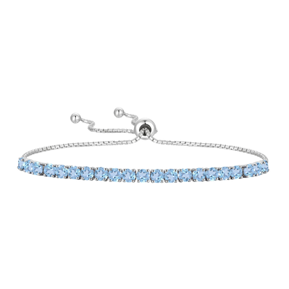 Sterling Silver Adjustable Gemstone Bolo Bracelet