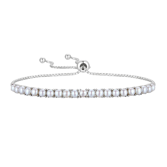 Sterling Silver Adjustable Gemstone Bolo Bracelet