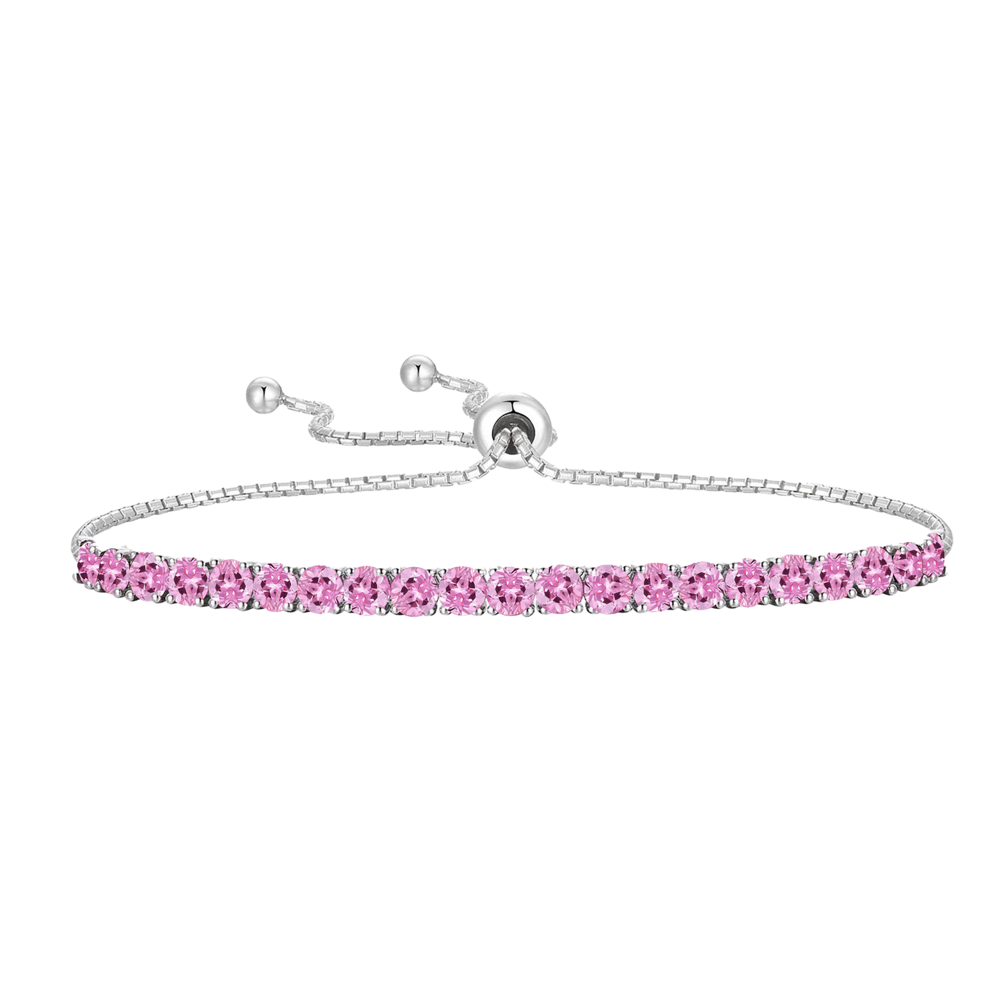 Sterling Silver Adjustable Gemstone Bolo Bracelet