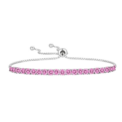 Sterling Silver Adjustable Gemstone Bolo Bracelet