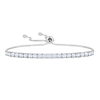 Sterling Silver Adjustable Gemstone Bolo Bracelet