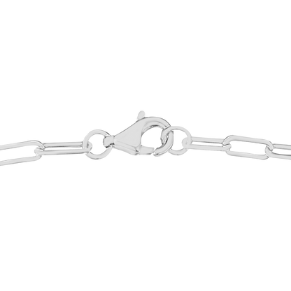 Sterling Silver 1/4 ct tw Diamond Tennis & Paperclip Chain Bracelet 7 1/4"