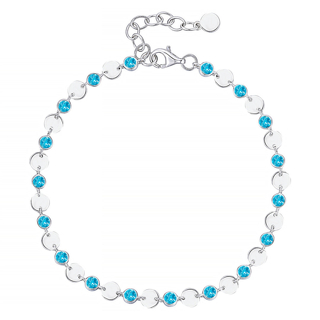 Sterling Silver Gemstone Luna Bracelet