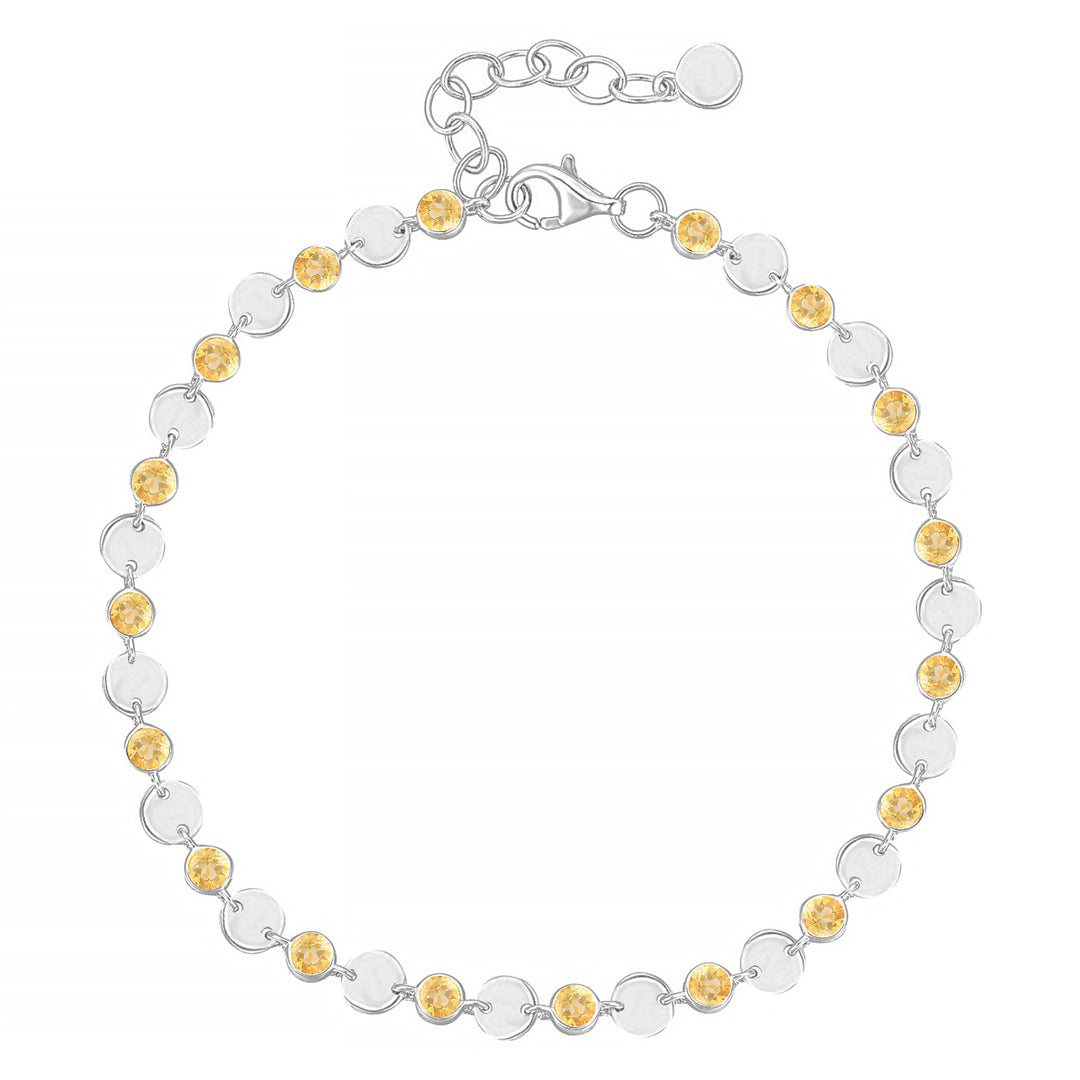 Sterling Silver Gemstone Luna Bracelet