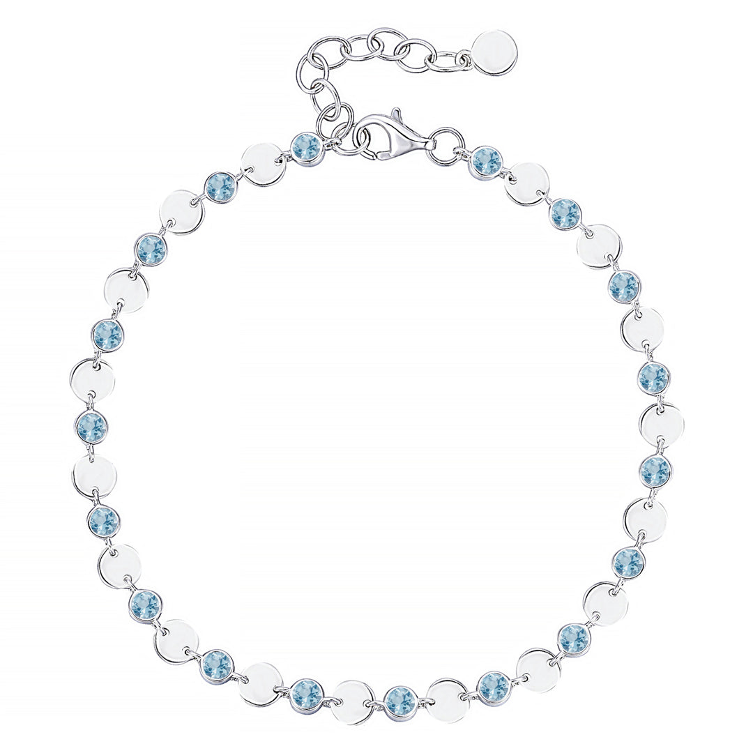 Sterling Silver Gemstone Luna Bracelet