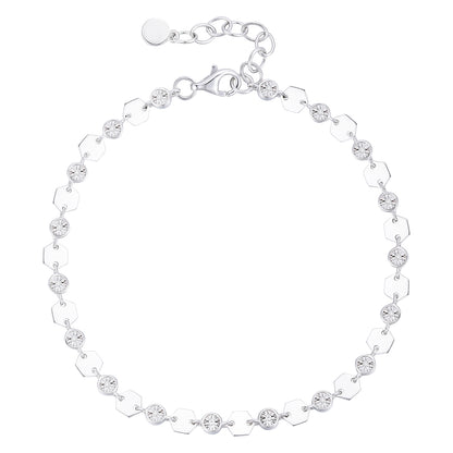 Sterling Silver or 14K Yellow Gold Plated Silver Diamond Luna Bracelet