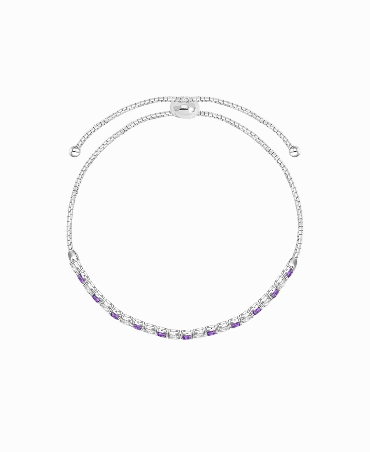 Sterling Silver Alternating Genuine Gemstone Adjustable Bolo Bracelet - view 4