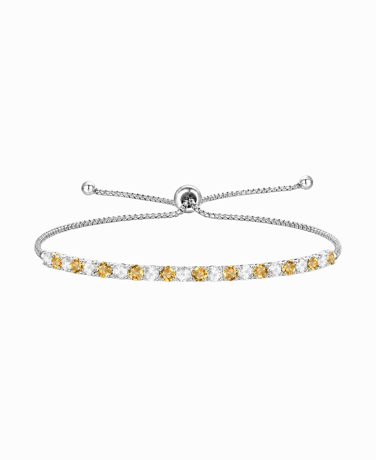 Sterling Silver Alternating Genuine Gemstone Adjustable Bolo Bracelet - view 9