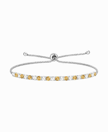 Sterling Silver Alternating Genuine Gemstone Adjustable Bolo Bracelet - view 9