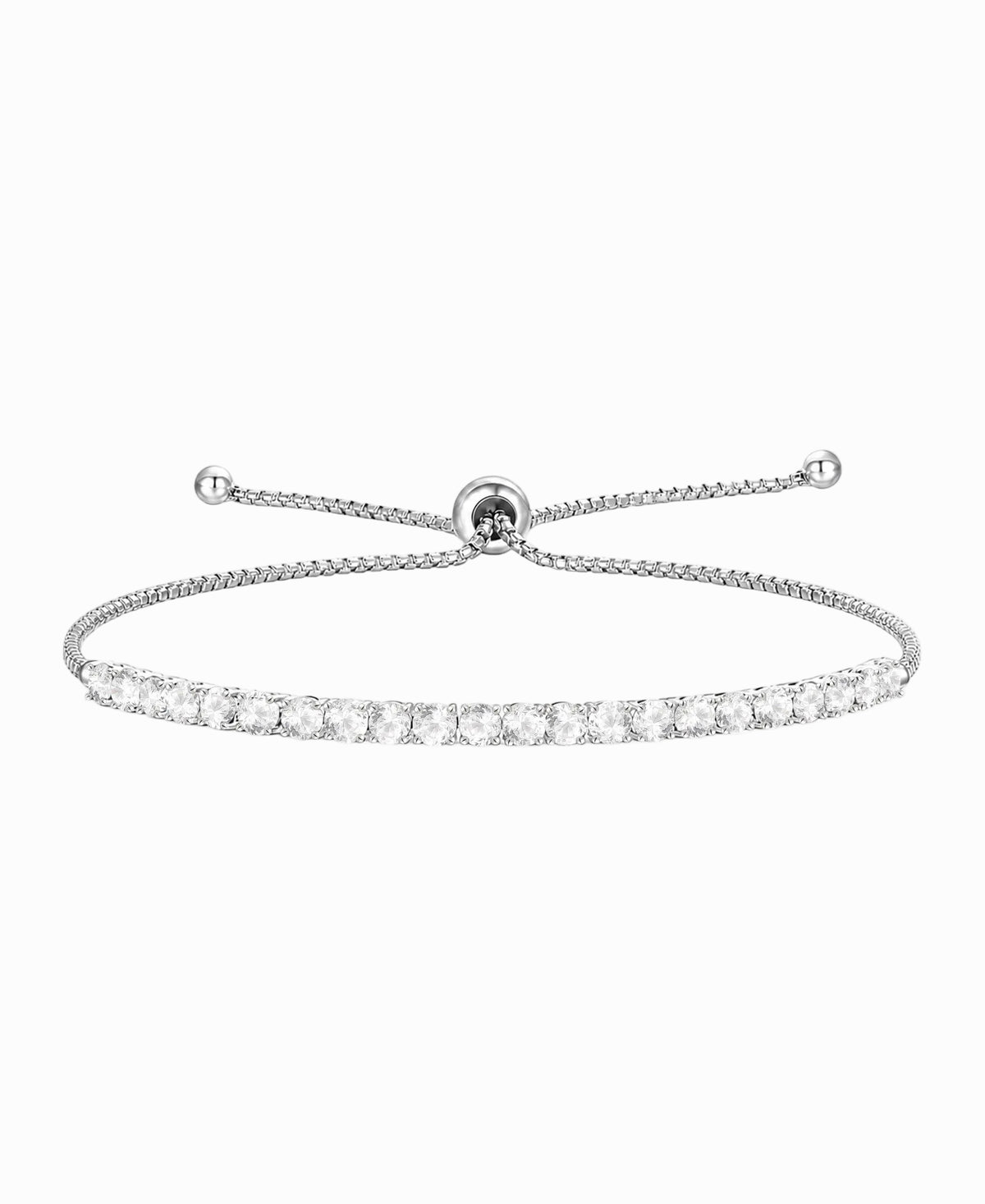 Sterling Silver 1 1/2 ct tw Lab Grown Diamond Adjustable Bolo Bracelet