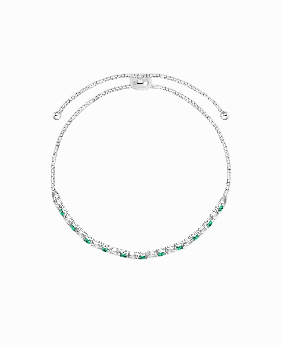 Sterling Silver Alternating Gemstone Adjustable Bolo Bracelet - view 4