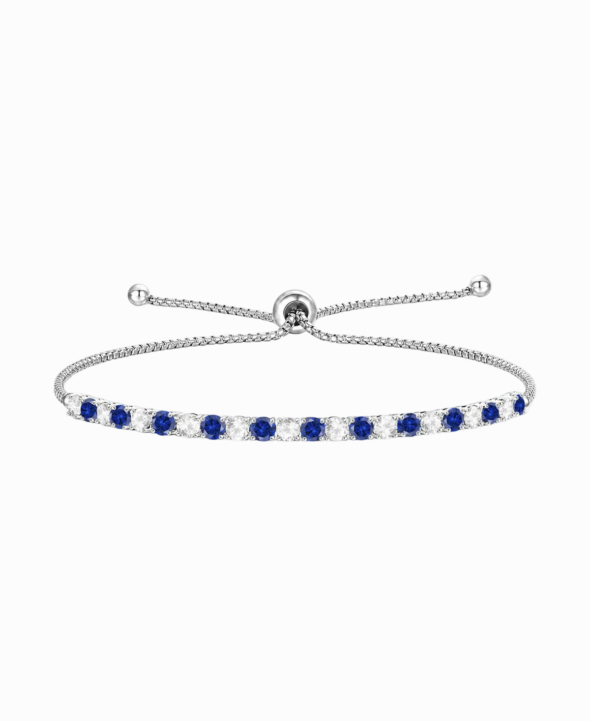 Sterling Silver Alternating Gemstone Adjustable Bolo Bracelet - view 6